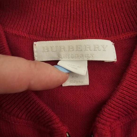 4T Burberry red sweater for boys - Picture 4 of 7